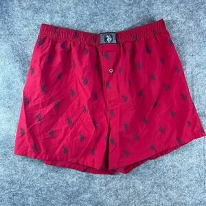 US Polo Assn red boxers lounge casual shorts Sz‎ L